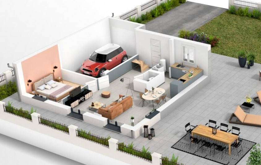 Programme terrain + maison à Mions en Rhône (69) de 133 m² à vendre au prix de 312320€ - 4
