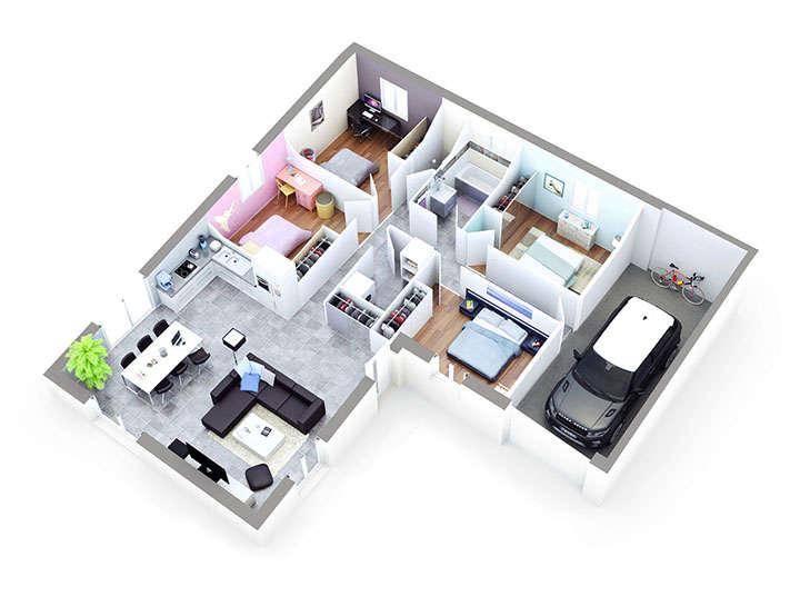 Programme terrain + maison à Sermérieu en Isère (38) de 1141 m² à vendre au prix de 254000€ - 2