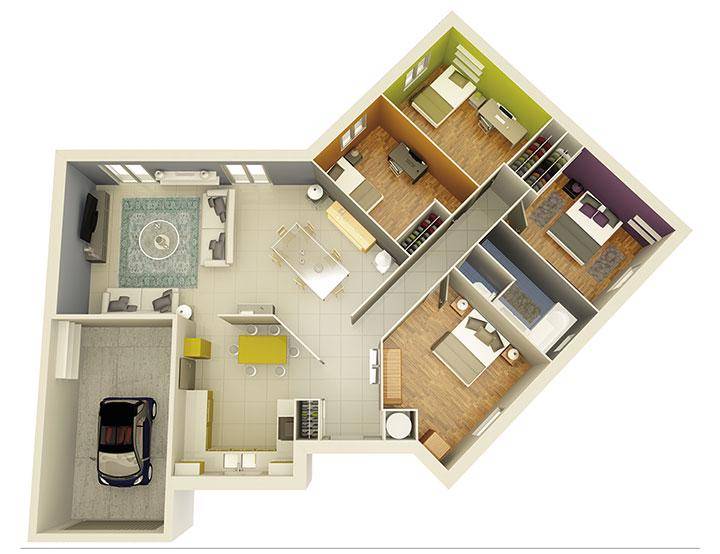 Programme terrain + maison à Pusignan en Rhône (69) de 432 m² à vendre au prix de 414100€ - 2