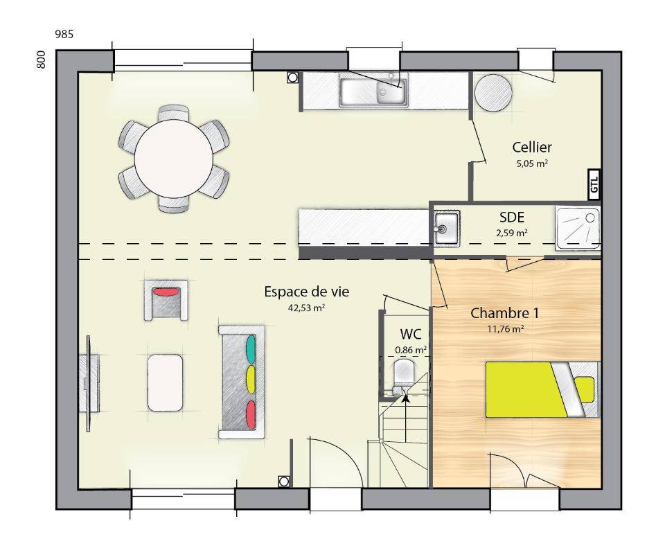 Programme terrain + maison à Amfreville-Saint-Amand en Eure (27) de 124 m² à vendre au prix de 246500€ - 4