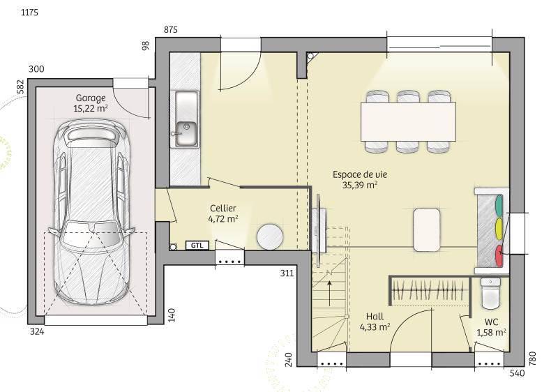 Programme terrain + maison à Menneval en Eure (27) de 90 m² à vendre au prix de 176500€ - 4