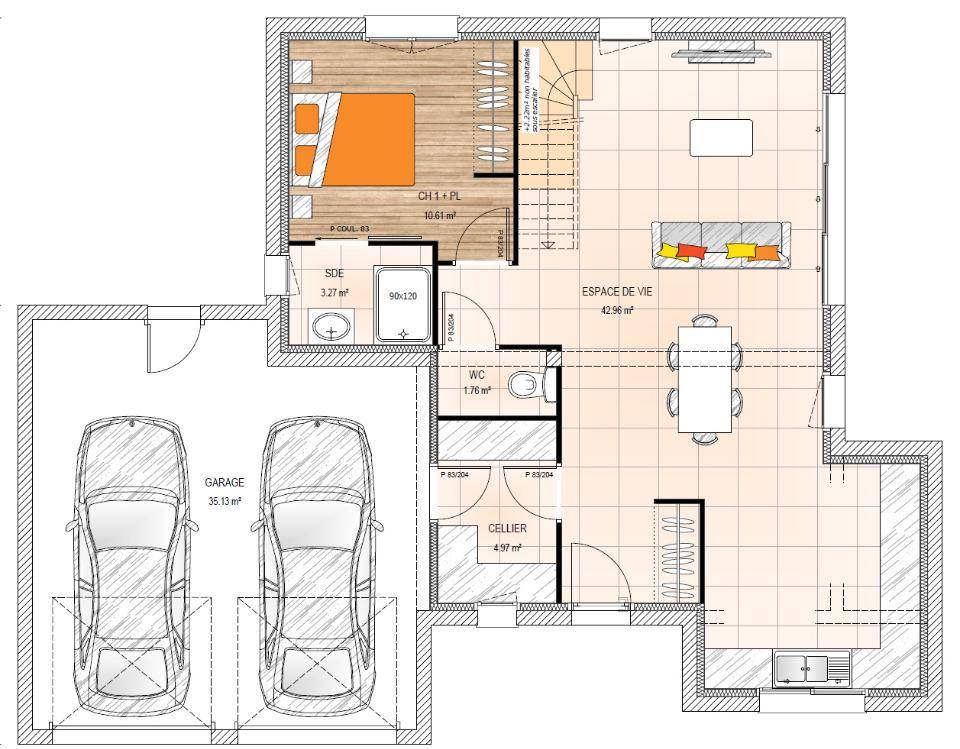 Programme terrain + maison à Cholet en Maine-et-Loire (49) de 117 m² à vendre au prix de 319000€ - 4