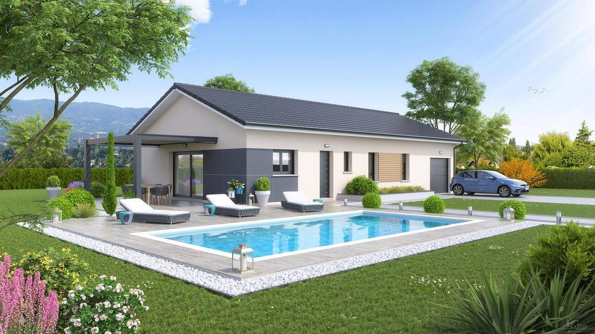 Programme terrain + maison à Parves et Nattages en Ain (01) de 86 m² à vendre au prix de 338420€ - 1
