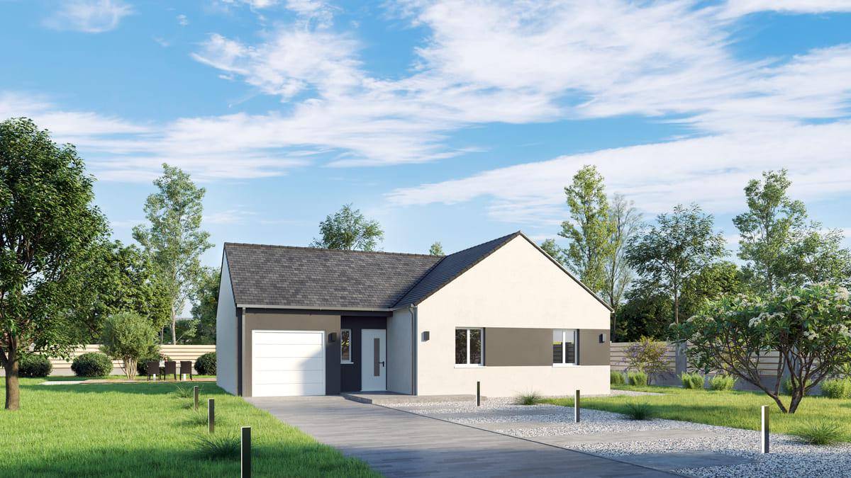 Programme terrain + maison à Tuffé Val de la Chéronne en Sarthe (72) de 93 m² à vendre au prix de 203595€ - 1