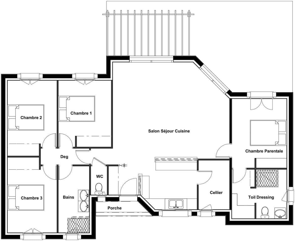 Programme terrain + maison à Bassillac et Auberoche en Dordogne (24) de 111 m² à vendre au prix de 218000€ - 4