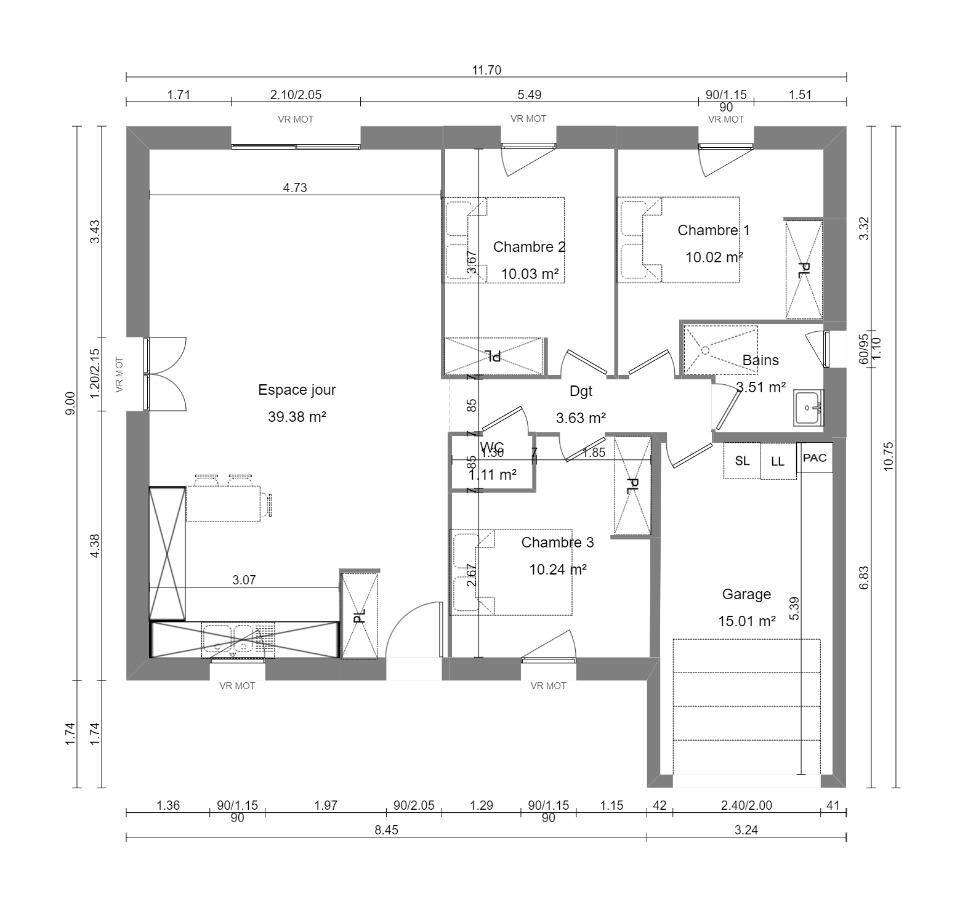 Programme terrain + maison à Nonant en Calvados (14) de 85 m² à vendre au prix de 204000€ - 3