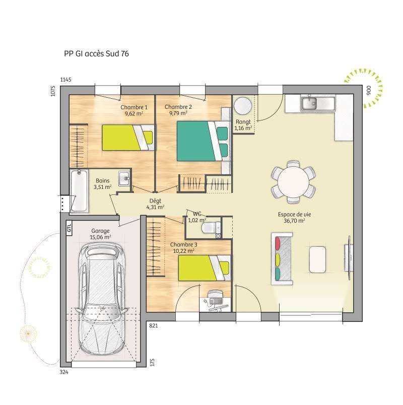 Programme terrain + maison à Criquebeuf-sur-Seine en Eure (27) de 76 m² à vendre au prix de 264500€ - 4