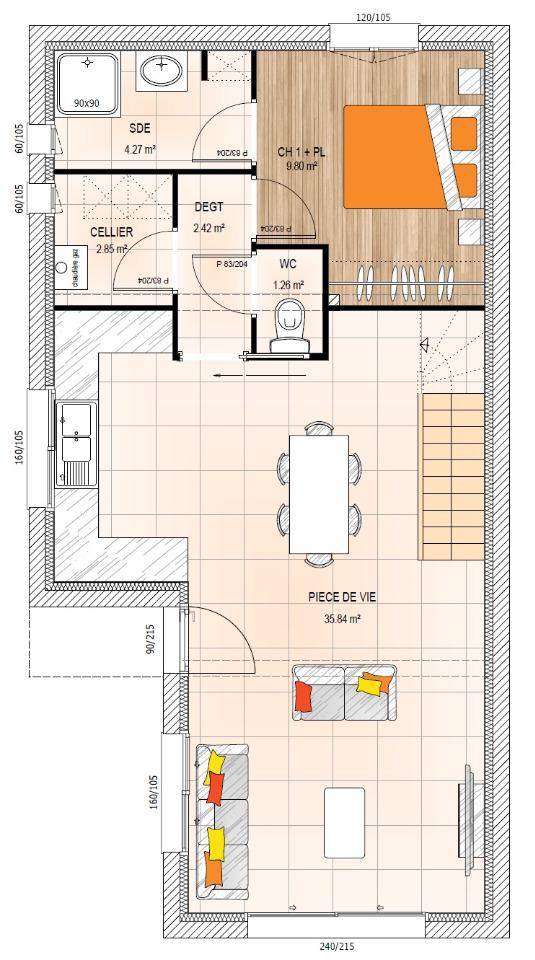 Programme terrain + maison à Toutlemonde en Maine-et-Loire (49) de 99 m² à vendre au prix de 264000€ - 4