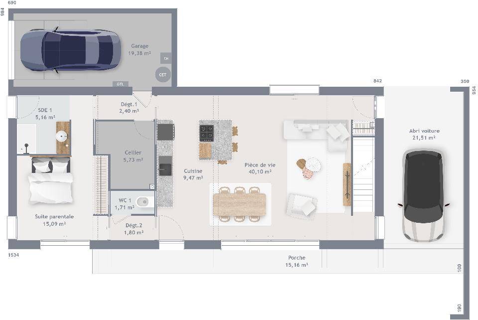 Programme terrain + maison à Amfreville-sur-Iton en Eure (27) de 160 m² à vendre au prix de 489577€ - 4