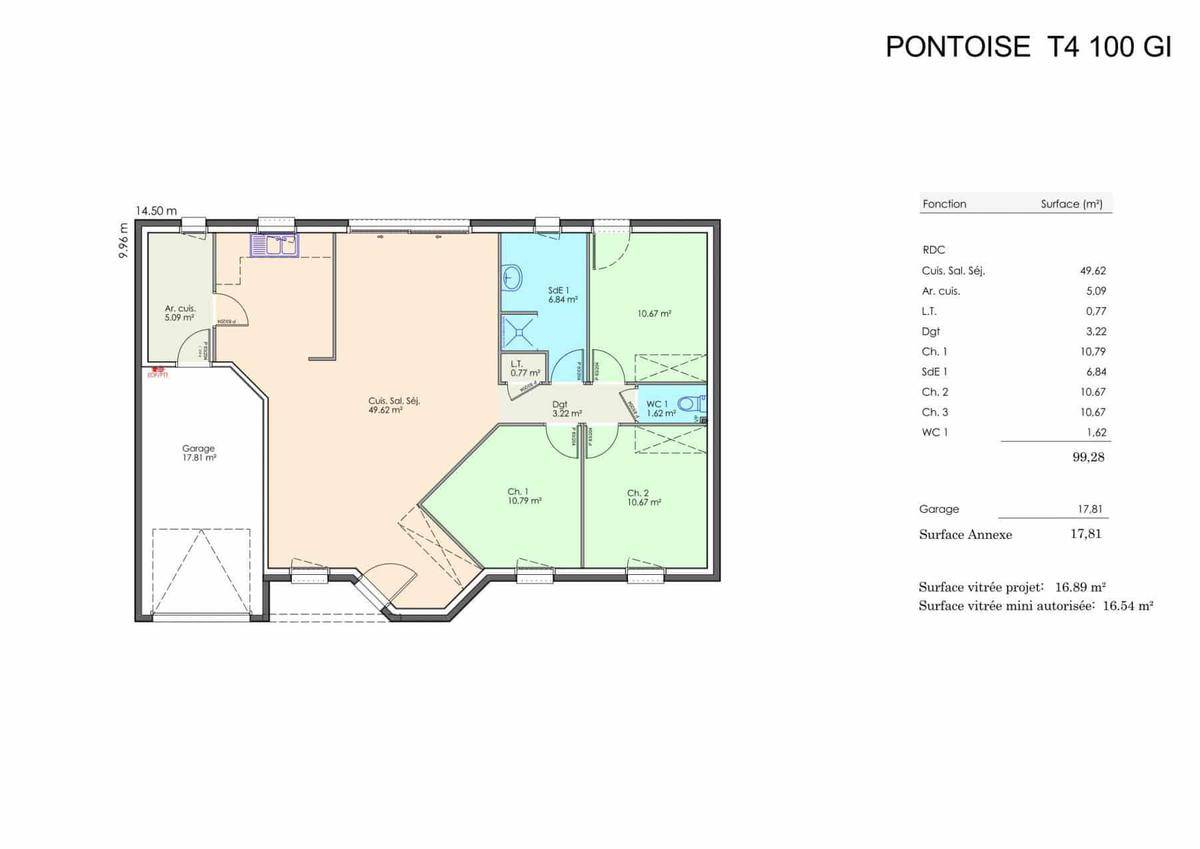 Programme terrain + maison à Saint-Jean-de-Liversay en Charente-Maritime (17) de 105 m² à vendre au prix de 218796€ - 4