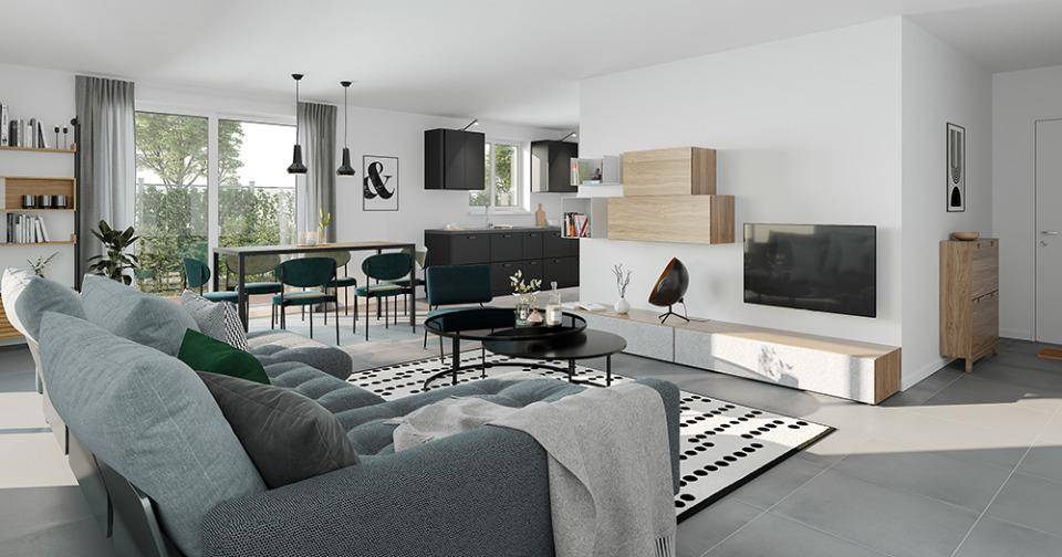 Programme terrain + maison à Saint-André-d'Hébertot en Calvados (14) de 89 m² à vendre au prix de 256279€ - 2