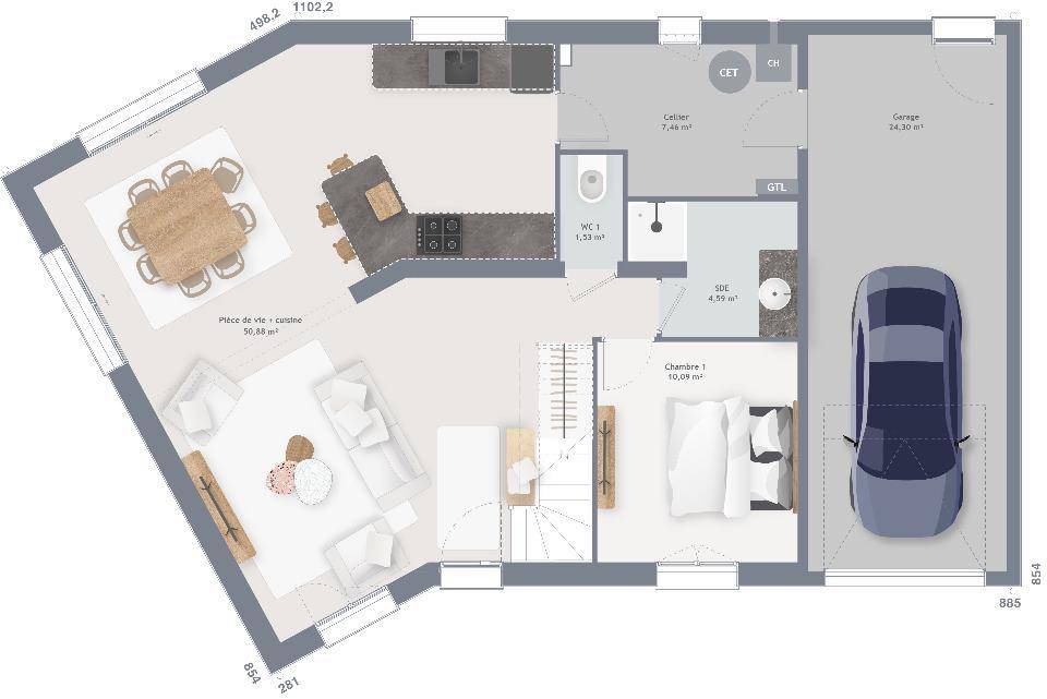 Programme terrain + maison à La Ferté Macé en Orne (61) de 110 m² à vendre au prix de 252938€ - 4