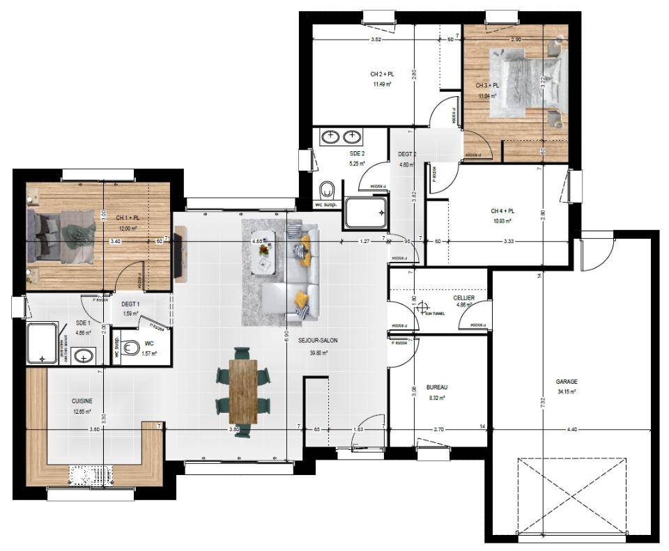 Programme terrain + maison à Nuaillé en Maine-et-Loire (49) de 129 m² à vendre au prix de 310700€ - 4