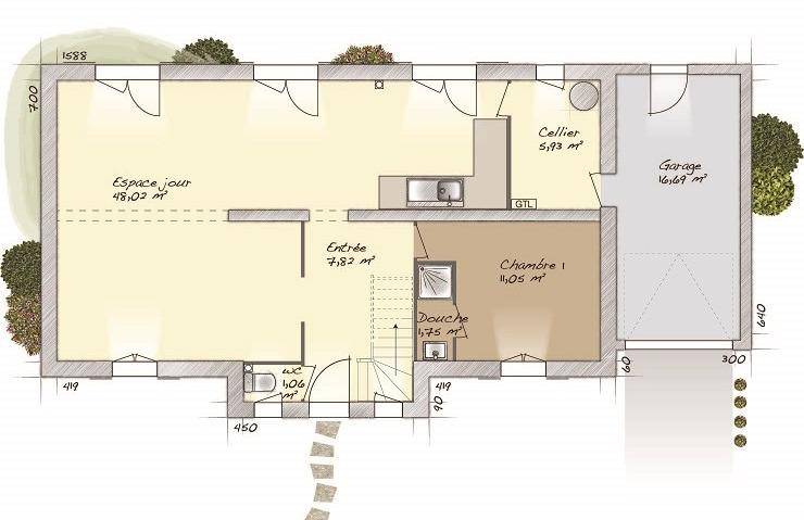 Programme terrain + maison à Ailly en Eure (27) de 125 m² à vendre au prix de 319700€ - 4