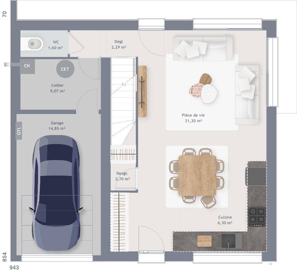 Programme terrain + maison à Montreuil-l'Argillé en Eure (27) de 90 m² à vendre au prix de 244796€ - 4