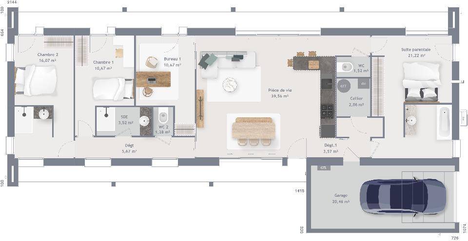 Programme terrain + maison à Rétonval en Seine-Maritime (76) de 115 m² à vendre au prix de 245500€ - 4