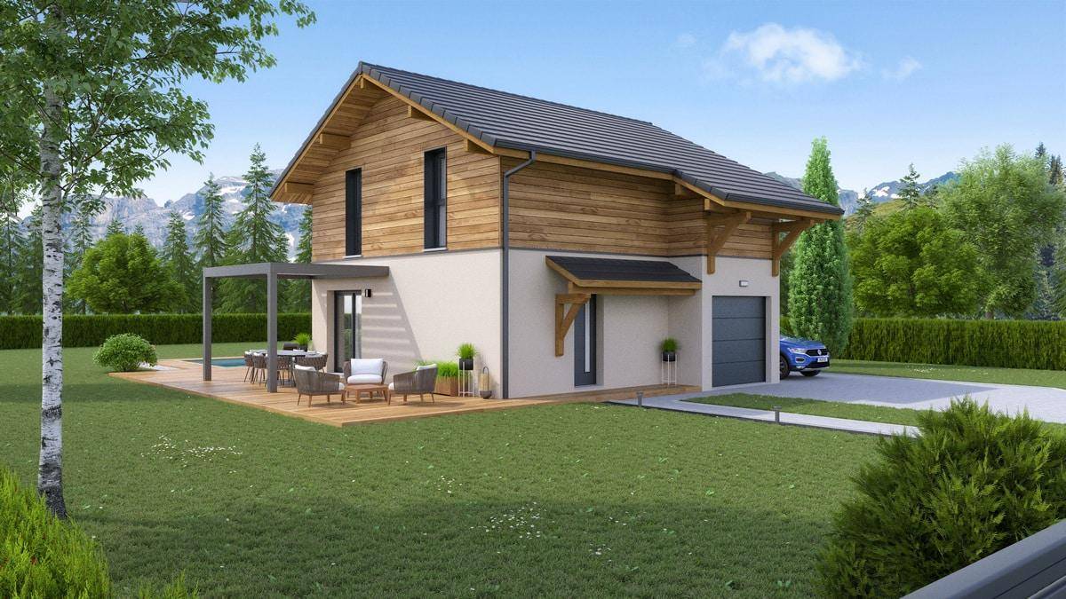 Programme terrain + maison à Magland en Haute-Savoie (74) de 88 m² à vendre au prix de 378118€ - 1