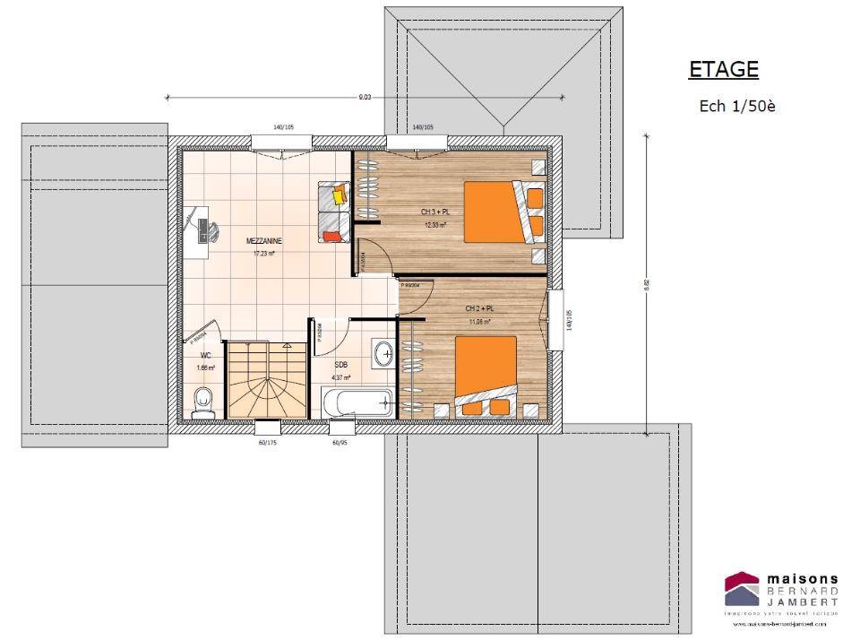Programme terrain + maison à Bellevigne-les-Châteaux en Maine-et-Loire (49) de 115 m² à vendre au prix de 288500€ - 3