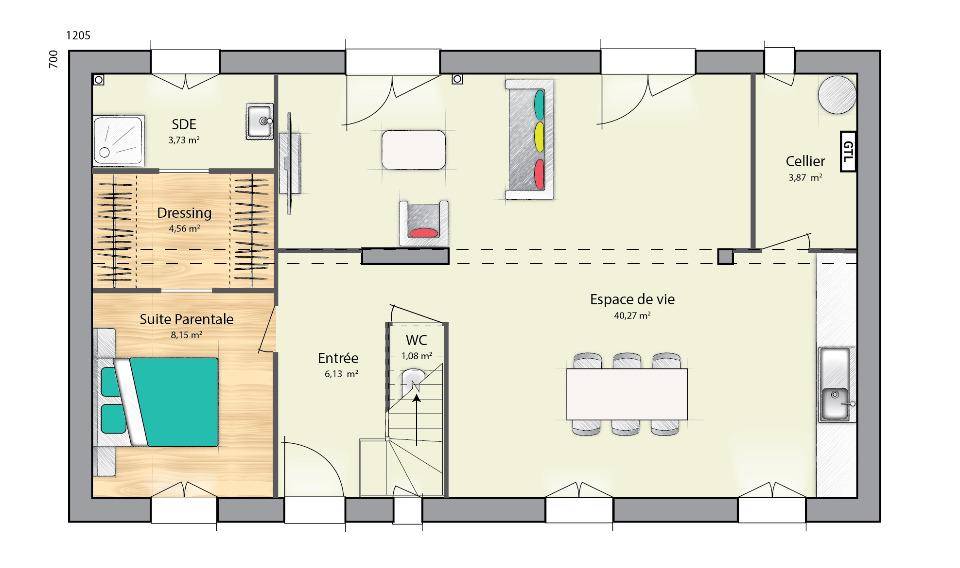 Programme terrain + maison à Les Écrennes en Seine-et-Marne (77) de 105 m² à vendre au prix de 320000€ - 4
