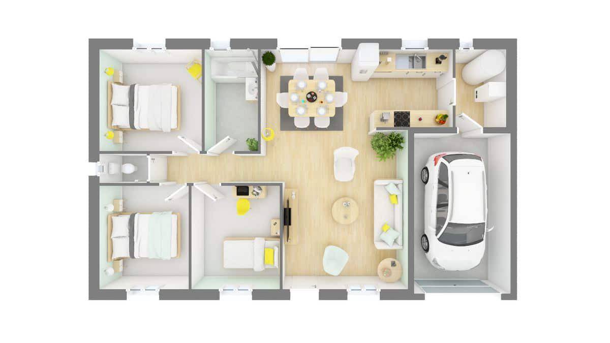 Programme terrain + maison à Écommoy en Sarthe (72) de 68 m² à vendre au prix de 222457€ - 4