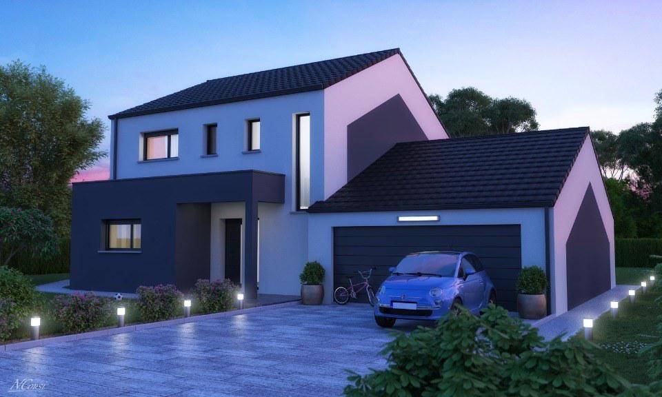 Programme terrain + maison à Verny en Moselle (57) de 135 m² à vendre au prix de 409000€ - 1