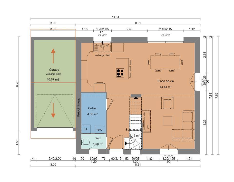 Programme terrain + maison à Menthonnex-en-Bornes en Haute-Savoie (74) de 100 m² à vendre au prix de 439800€ - 3