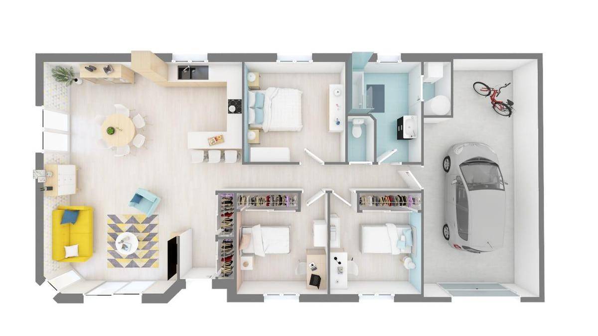 Programme terrain + maison à Monnières en Jura (39) de 91 m² à vendre au prix de 197105€ - 4