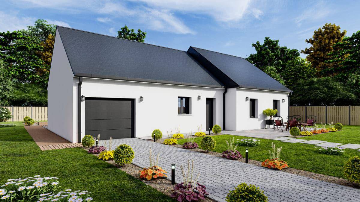 Programme terrain + maison à Domfront-en-Champagne en Sarthe (72) de 68 m² à vendre au prix de 177582€ - 1