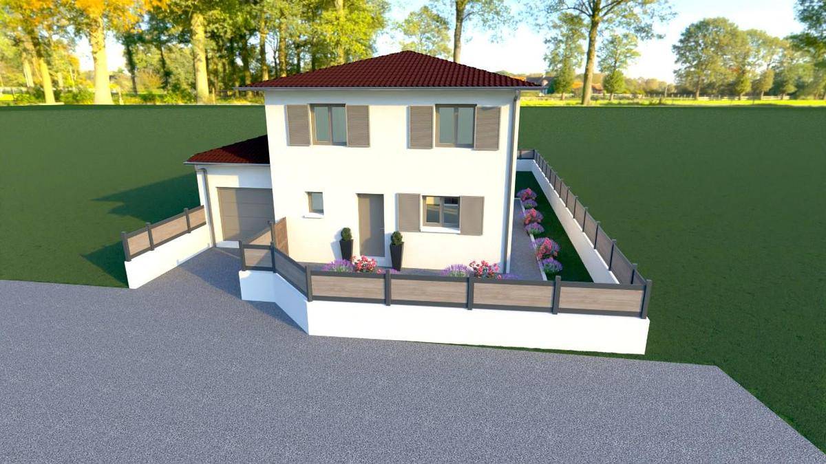 Programme terrain + maison à L'Isle-d'Abeau en Isère (38) de 92 m² à vendre au prix de 307000€ - 2