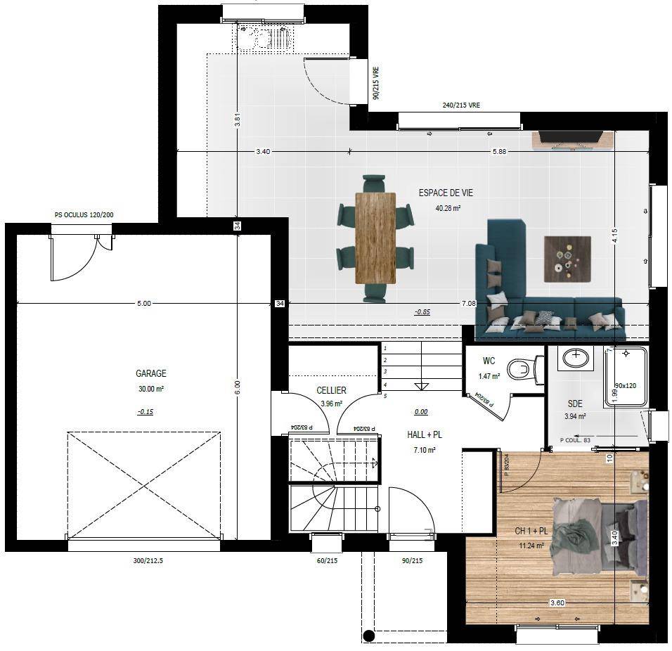 Programme terrain + maison à Huillé-Lézigné en Maine-et-Loire (49) de 91 m² à vendre au prix de 221000€ - 4
