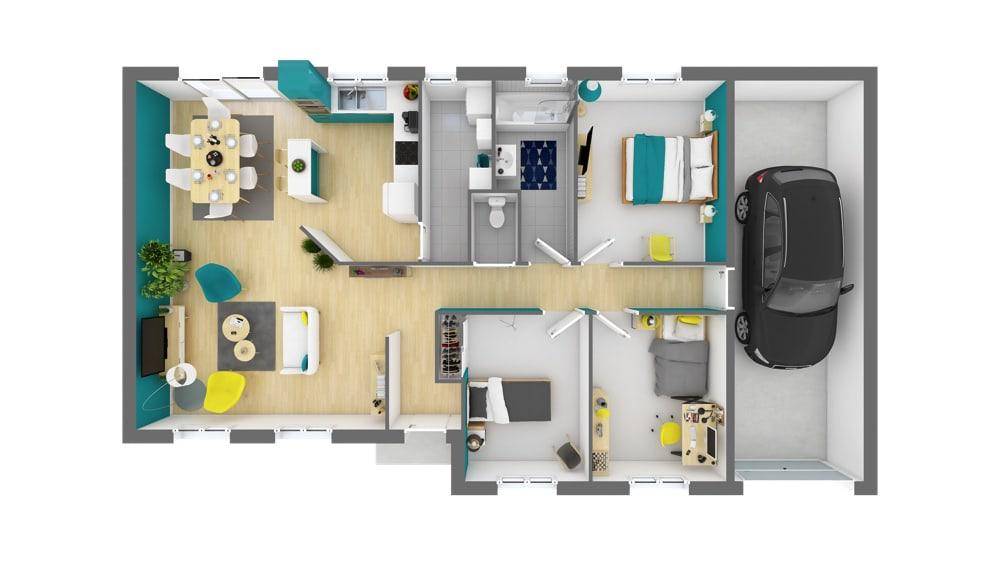 Programme terrain + maison à Meursanges en Côte-d'Or (21) de 97 m² à vendre au prix de 294076€ - 4