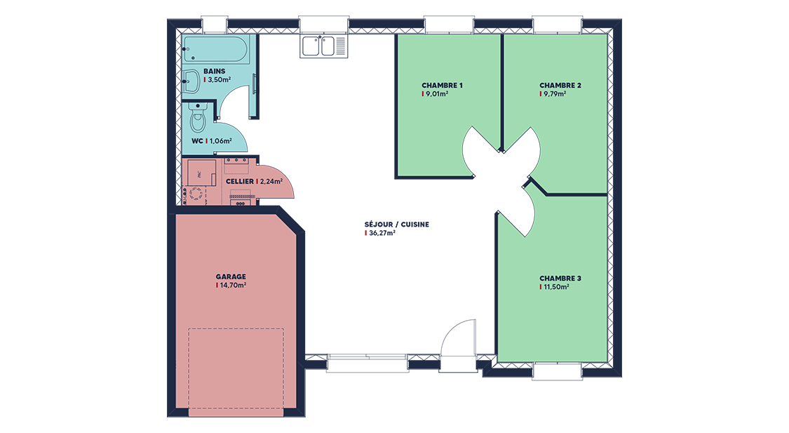 Programme terrain + maison à Proyart en Somme (80) de 73 m² à vendre au prix de 136474€ - 4