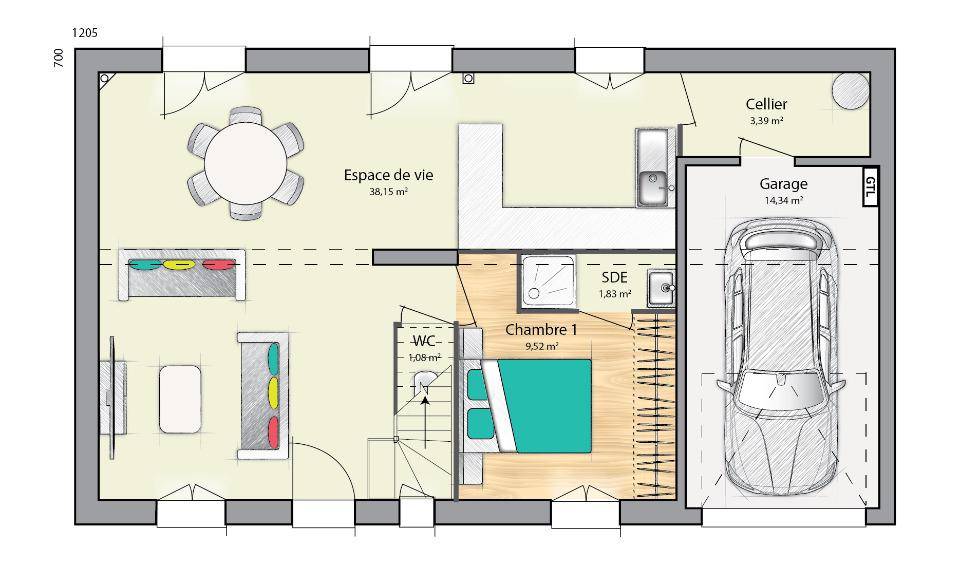 Programme terrain + maison à Bennecourt en Yvelines (78) de 90 m² à vendre au prix de 298000€ - 4