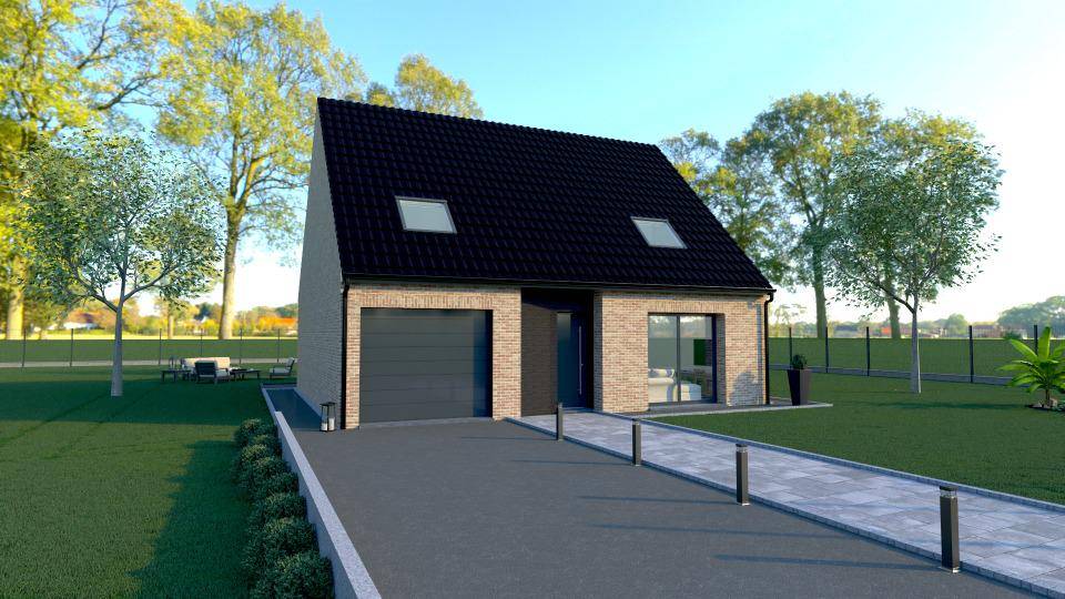 Programme terrain + maison à Morbecque en Nord (59) de 100 m² à vendre au prix de 279600€ - 1