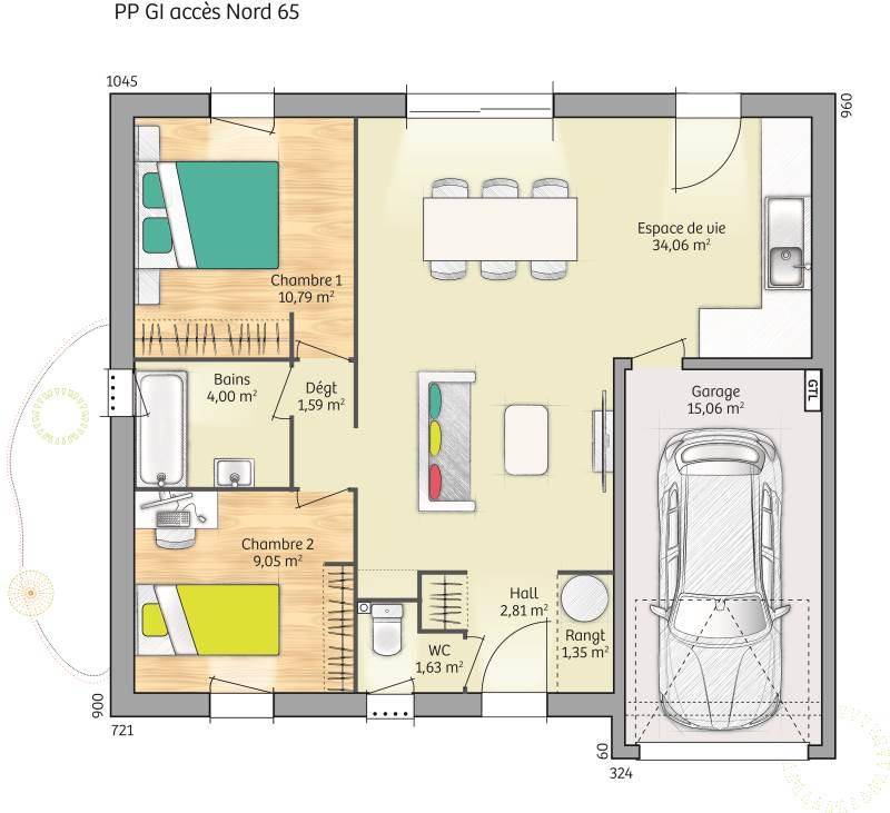 Programme terrain + maison à Mesnières-en-Bray en Seine-Maritime (76) de 65 m² à vendre au prix de 164000€ - 4