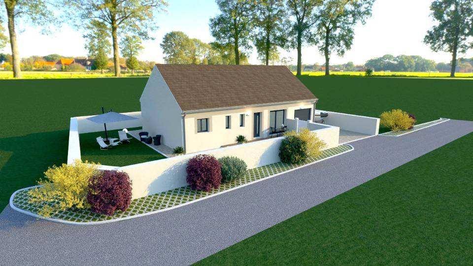 Programme terrain + maison à Carpiquet en Calvados (14) de 90 m² à vendre au prix de 224000€ - 2