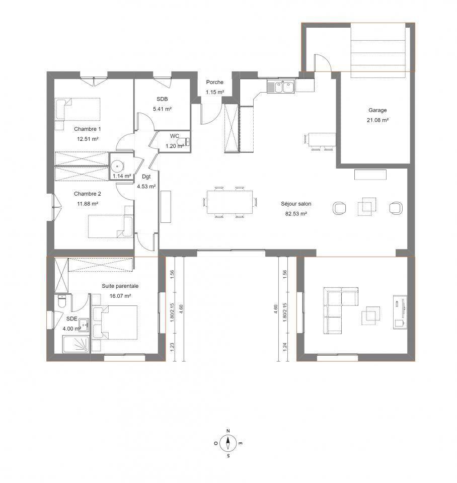 Programme terrain + maison à Langlade en Gard (30) de 140 m² à vendre au prix de 499900€ - 4
