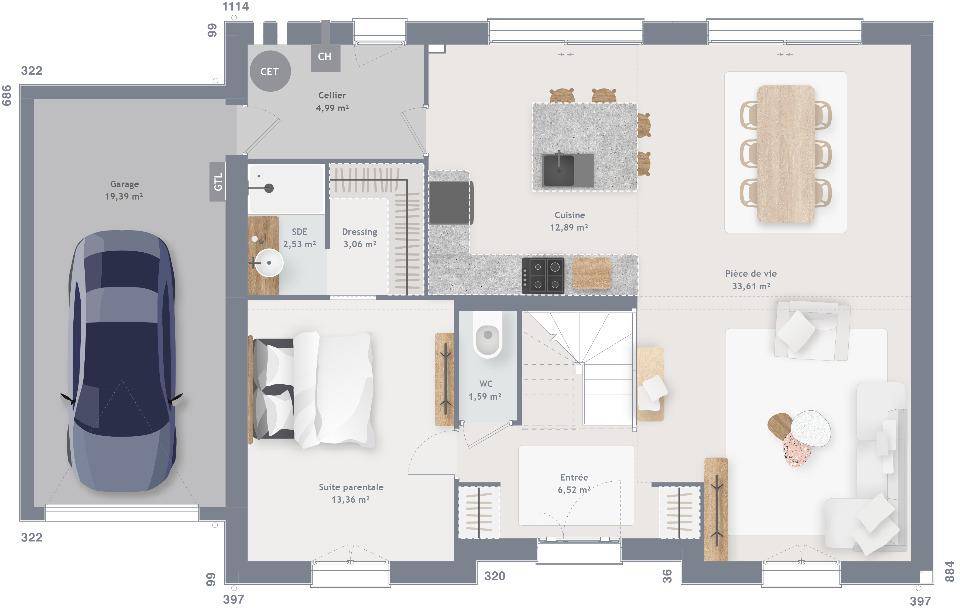 Programme terrain + maison à Bray-sur-Seine en Seine-et-Marne (77) de 155 m² à vendre au prix de 390000€ - 4