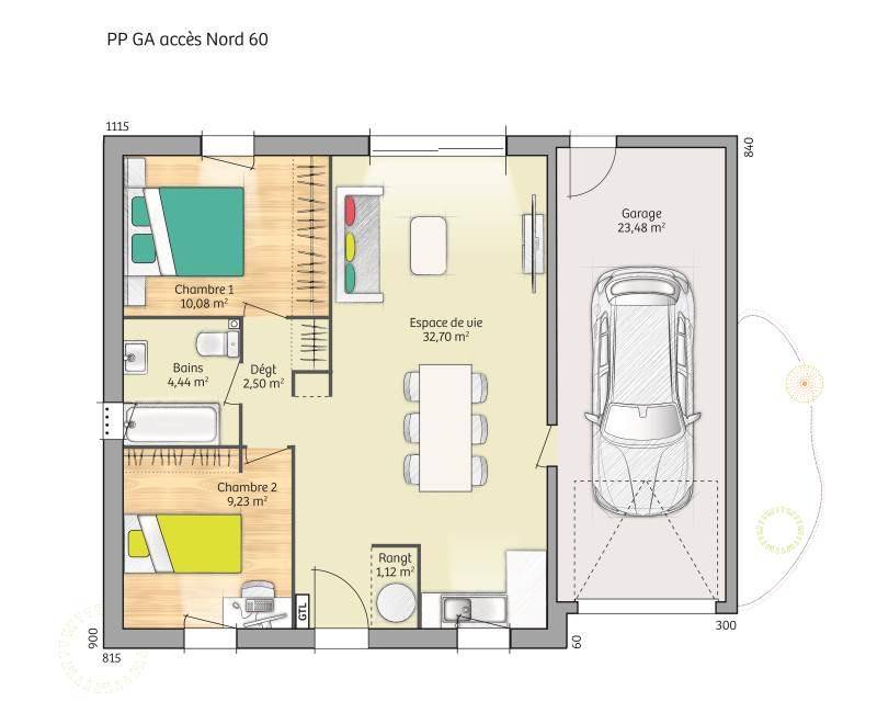 Programme terrain + maison à Haudricourt en Seine-Maritime (76) de 60 m² à vendre au prix de 135500€ - 4