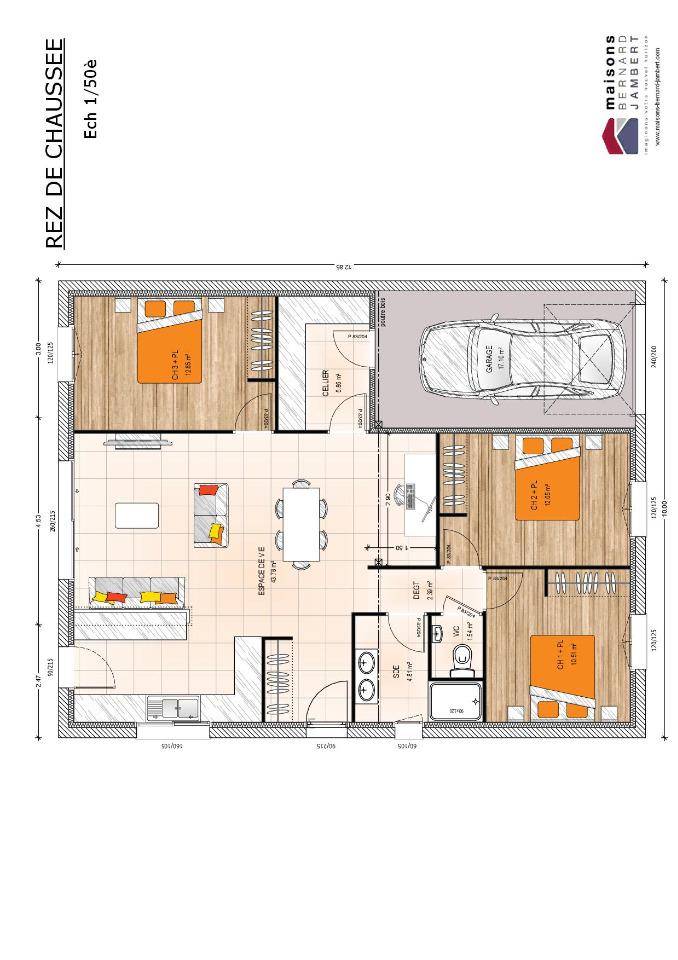 Programme terrain + maison à Cholet en Maine-et-Loire (49) de 90 m² à vendre au prix de 255000€ - 4