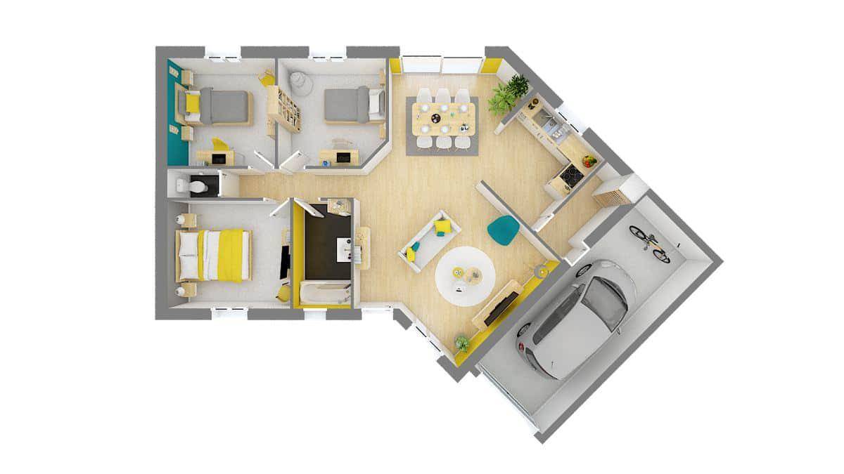 Programme terrain + maison à Allonnes en Sarthe (72) de 82 m² à vendre au prix de 216008€ - 4