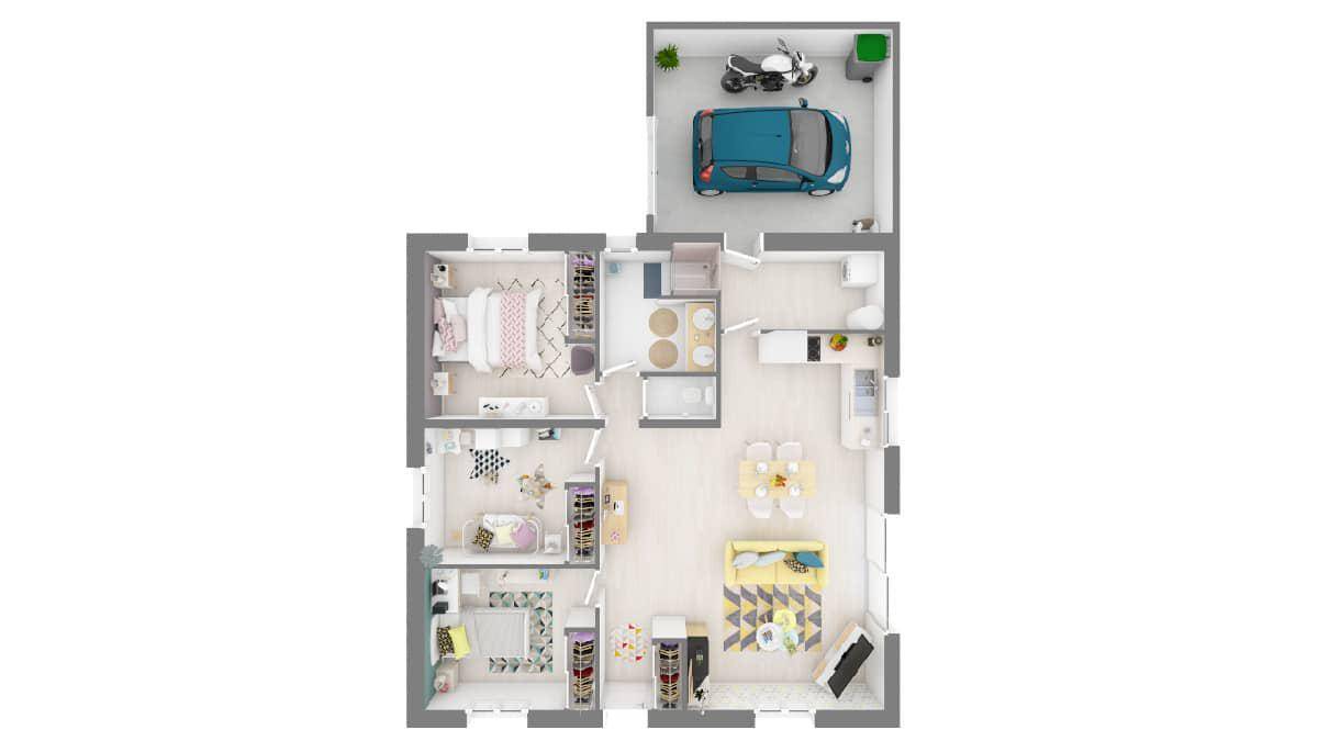 Programme terrain + maison à Le Barp en Gironde (33) de 90 m² à vendre au prix de 333500€ - 3