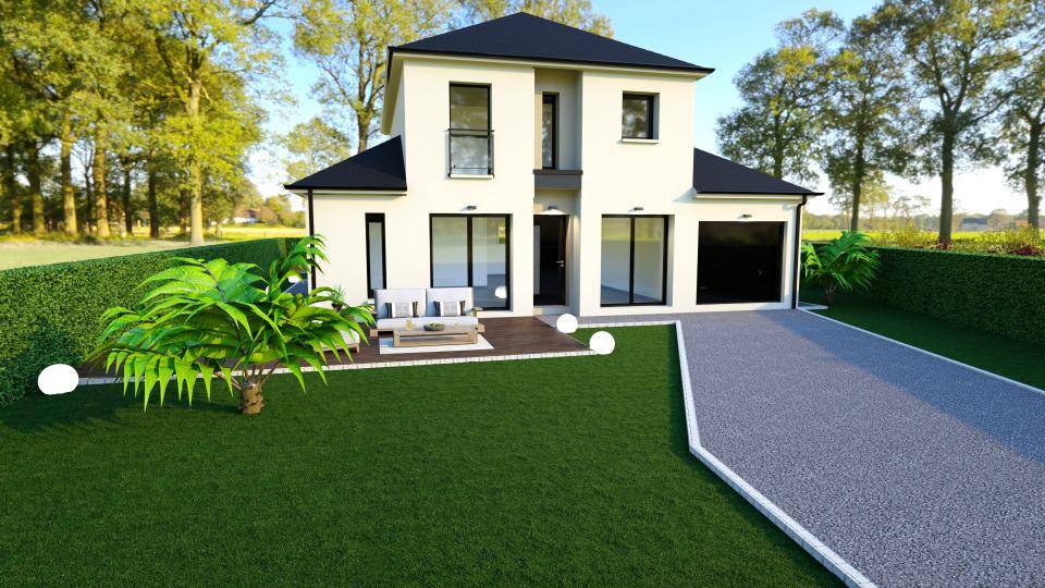 Programme terrain + maison à Carpiquet en Calvados (14) de 110 m² à vendre au prix de 287000€ - 1