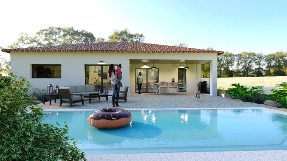 Programme terrain + maison à Lagorce en Ardèche (07) de 100 m² à vendre au prix de 259800€ - 1