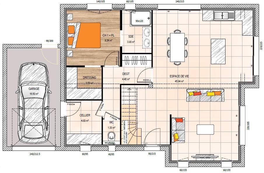 Programme terrain + maison à Huillé-Lézigné en Maine-et-Loire (49) de 112 m² à vendre au prix de 272000€ - 4