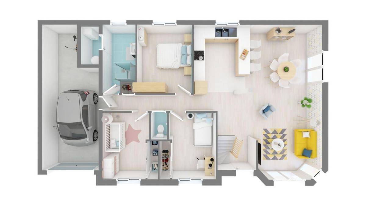 Programme terrain + maison à Saint-Aubin en Jura (39) de 100 m² à vendre au prix de 209050€ - 4