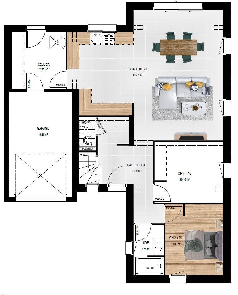 Programme terrain + maison à Écouflant en Maine-et-Loire (49) de 132 m² à vendre au prix de 366500€ - 4