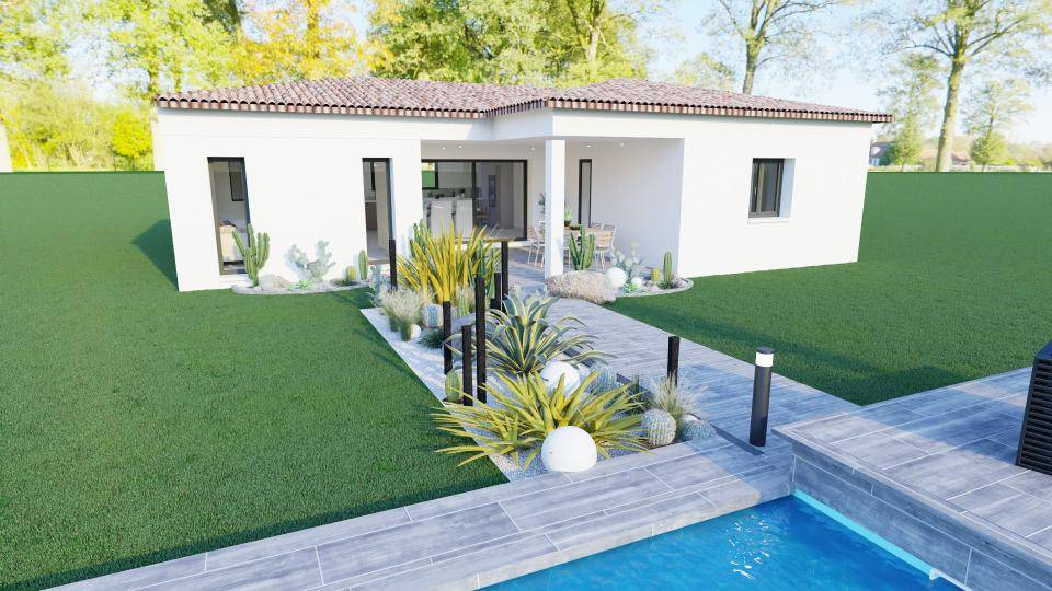 Programme terrain + maison à Vallon-Pont-d'Arc en Ardèche (07) de 94 m² à vendre au prix de 293500€ - 1