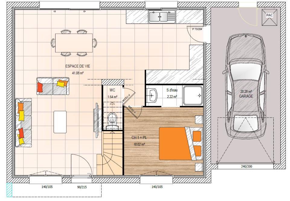 Programme terrain + maison à La Possonnière en Maine-et-Loire (49) de 108 m² à vendre au prix de 367000€ - 4