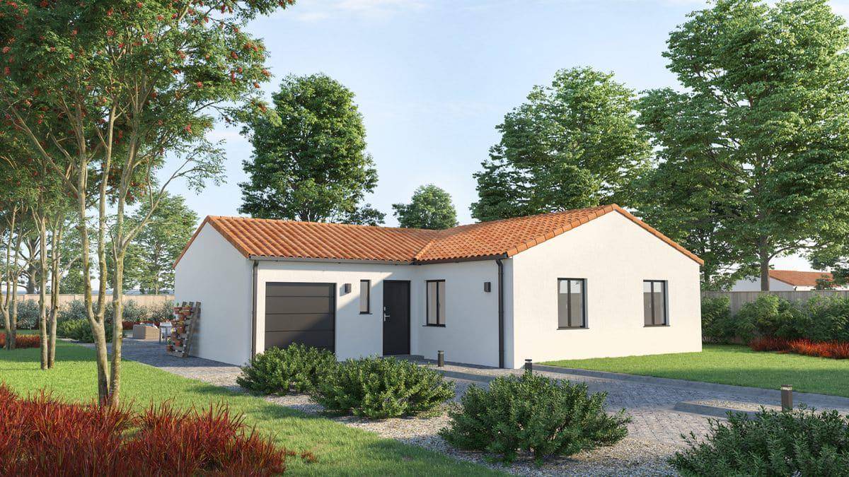 Programme terrain + maison à Les Moutiers-en-Retz en Loire-Atlantique (44) de 80 m² à vendre au prix de 313457€ - 1